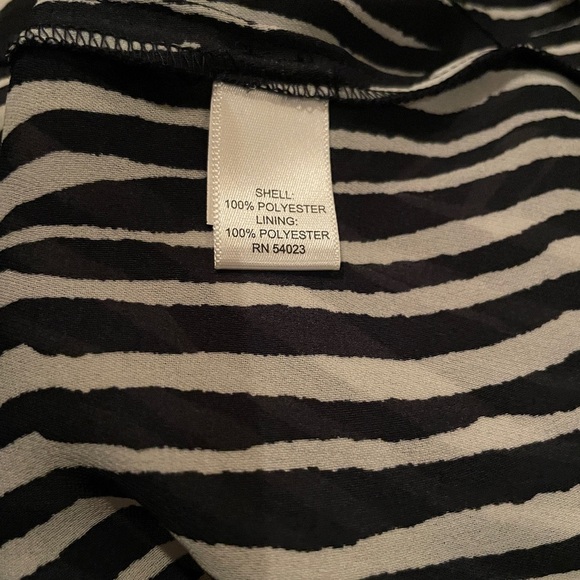 Banana Republic Striped High Neck Elegant Black Tan Striped Dress y2K 6T - Picture 10 of 10